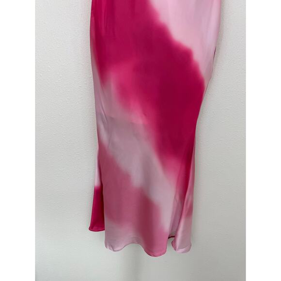Fashion Nova Harley Satin Midi Dress Pink XS NWT - Picture 3 of 8